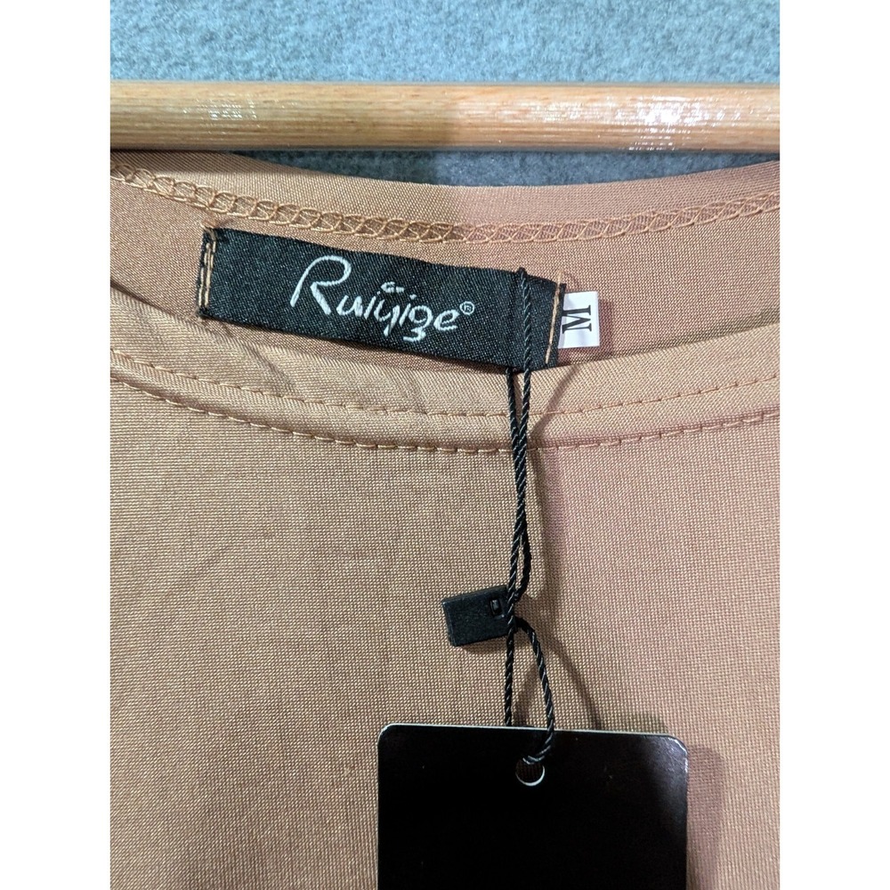Ruiyize Womens Maxi Dress Medium NWT Tan Stretch Minimalist Lounge Dress - Picture 5 of 9